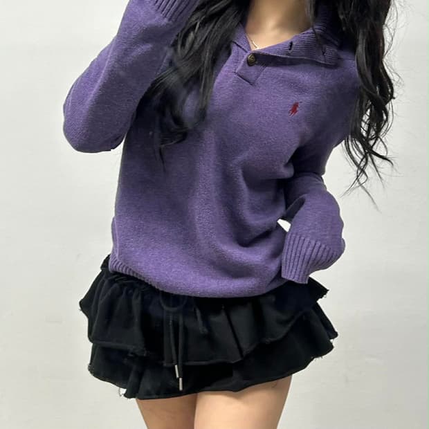 폴로 랄프로렌 버튼업 걸즈 코튼 니트(S)