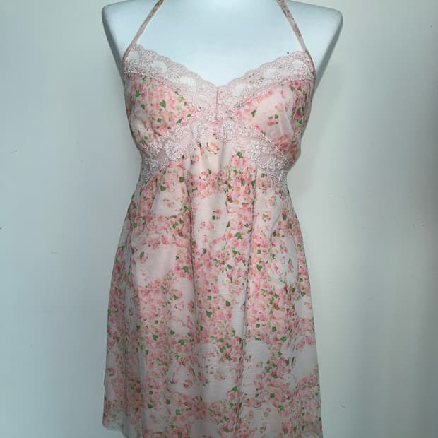 (초레어) 히스테릭 글래머 스컬 해골 꽃무늬 레이스 캐미솔 원피스 드레스