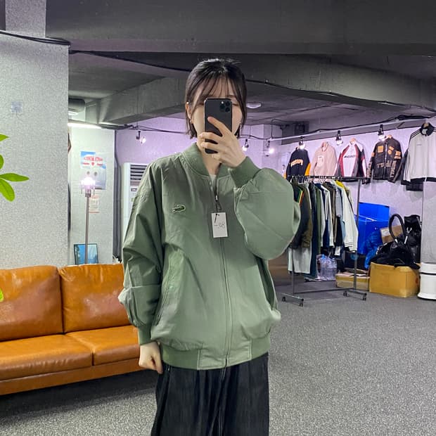 라코스테 패치로고 리버시블 블루종 자켓 B4577