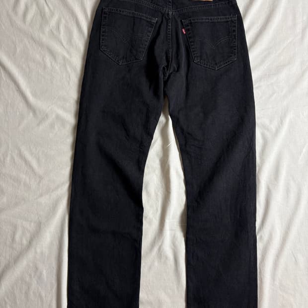 Levis 리바이스 블랙 데님 팬츠 505 W33 L32
