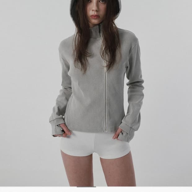 SUADE 스웨이드 사이드 지퍼 집업 (라이트 그레이)