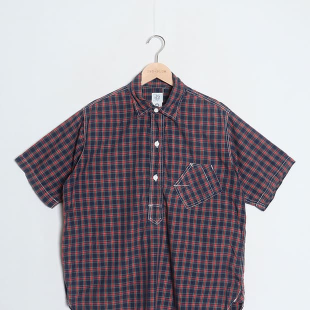 포스트 오버롤즈 체크 풀오버  