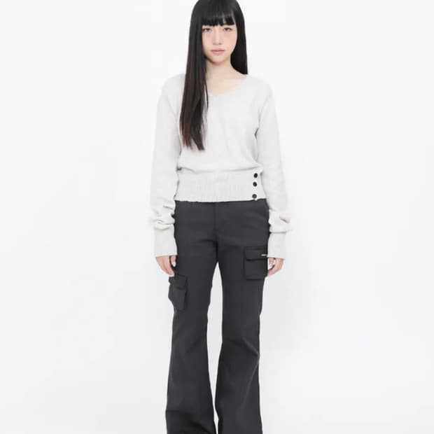 미세키서울 카고팬츠 Line pocket cargo pants CHARC