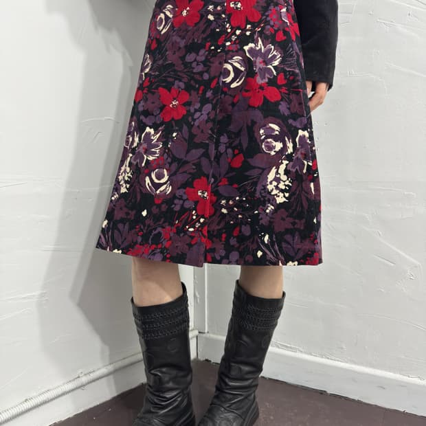 laura ashley oriental midi skirt