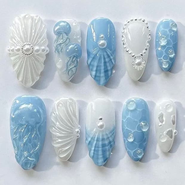 Shell Symphony nail set 수제네일팁