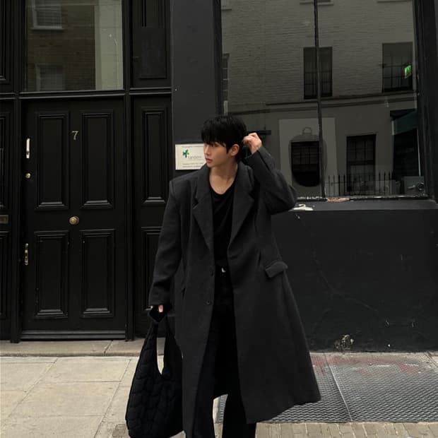 차콜 롱코트 판매해요