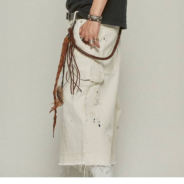 (새상품) CORD 코드 페인티드 워시드 버뮤다 팬츠 L