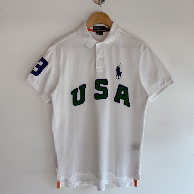 폴로 랄프로렌 루즈핏 USA 빅포니 화이트 pk 셔츠 치프키프