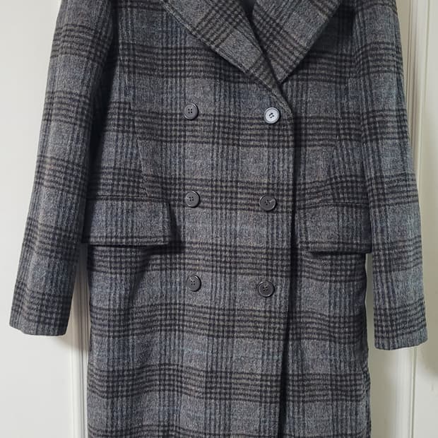 제이슨우 체크 롱코트