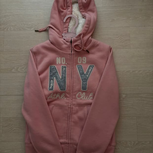 스파오 후드집업 핑크