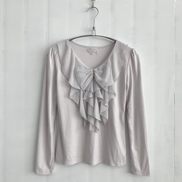 Soft Gray Ruffle Top