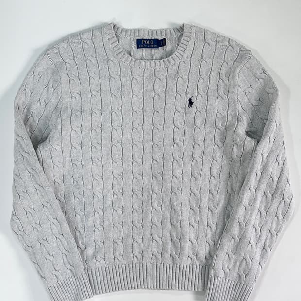 폴로 랄프로렌 라이트 그레이 케이블 니트 (va.111)