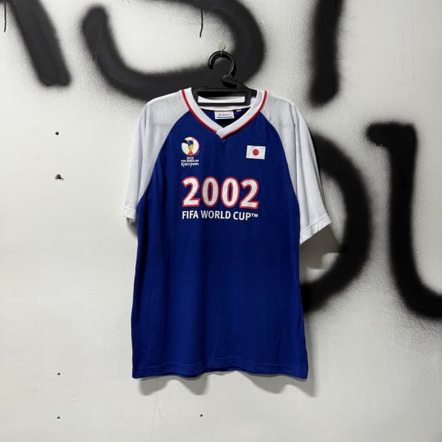 2002 한일 월드컵 배색 일본 기념 반팔 티셔츠