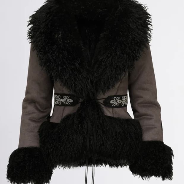 스컬프터 리버시블 퍼 무스탕 자켓(블랙 S)