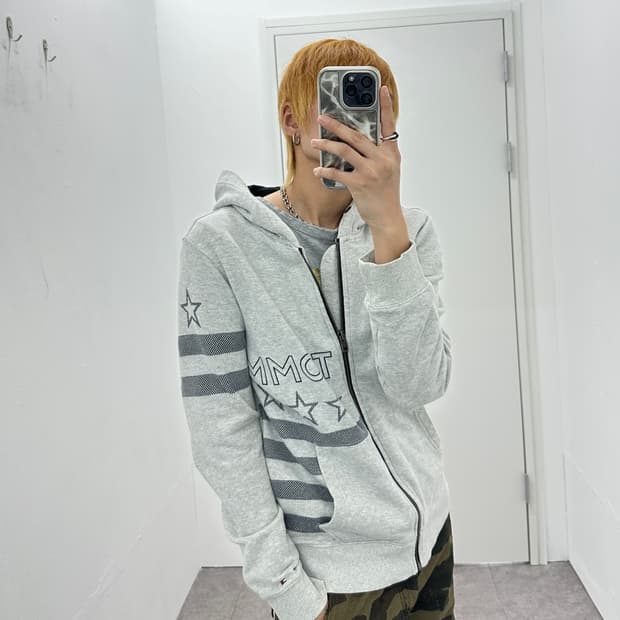 TOMMY HILFIGER star printing hood zip up