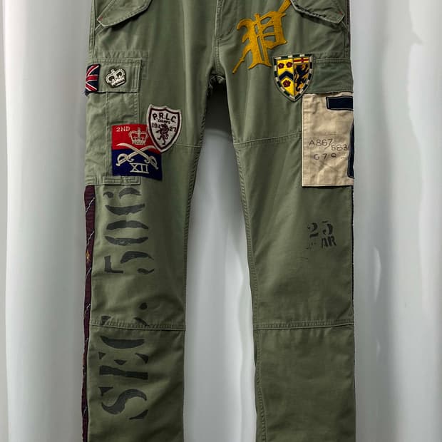 폴로 랄프로렌 m65 유틸리티 유니언잭 멀티패치 트라우저 카고팬츠