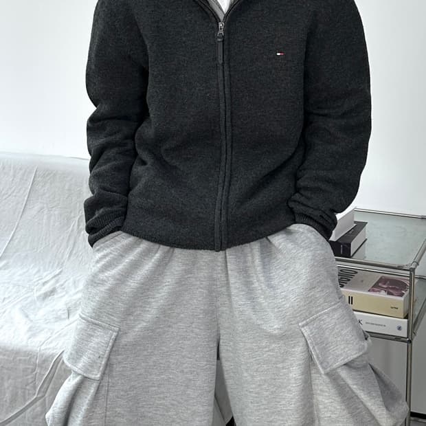 타미 힐피거 램스울 니트집업 L