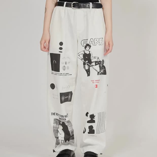 플레어업 아트 워커 팬츠 바지 오프 화이트 2