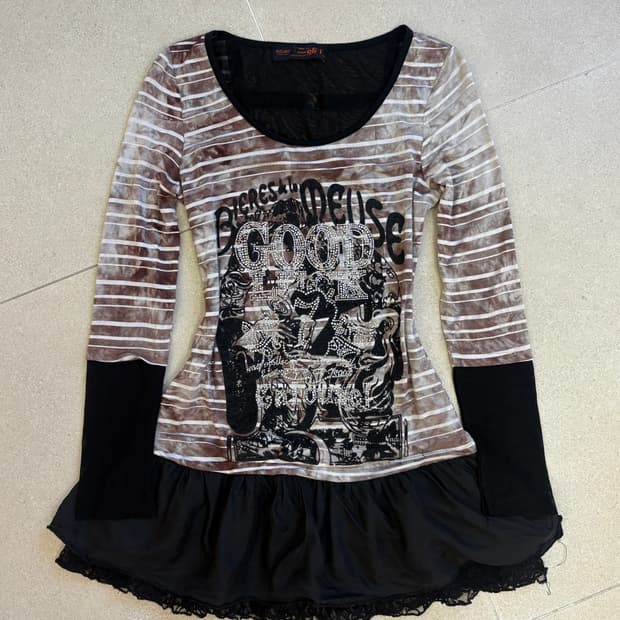 벨벳 스트라이프 큐빅 원피스