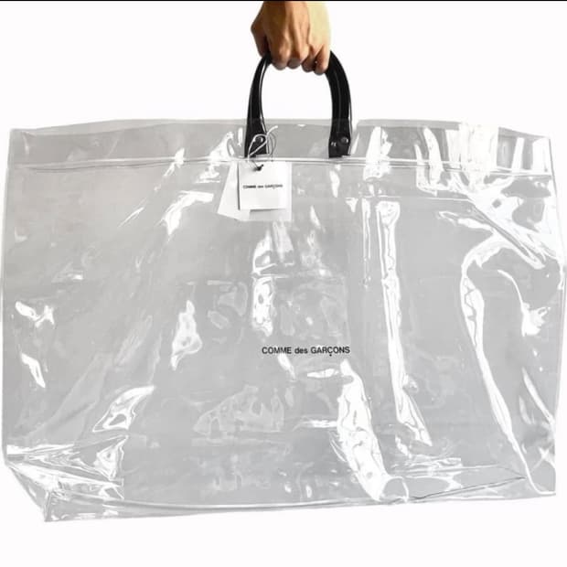 꼼데가르송 pvc 도트백