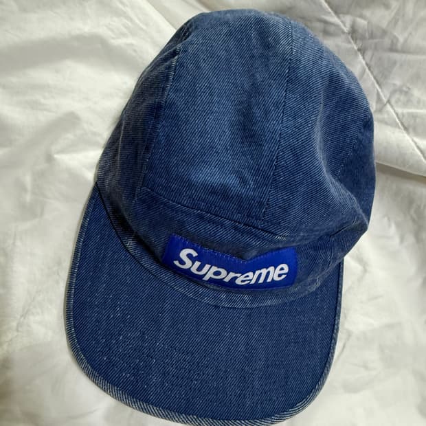 슈프림 코티드 데님 캠프캡 로얄 - 24SS