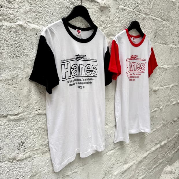 80’s Hanes Single Stitch Ringer T-shirt 