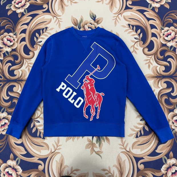 (XS)폴로 랄프로렌 빅로고 맨투맨(로얄블루)