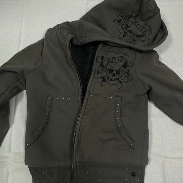 에드 하디 털안감 후드 집업 (44추정)