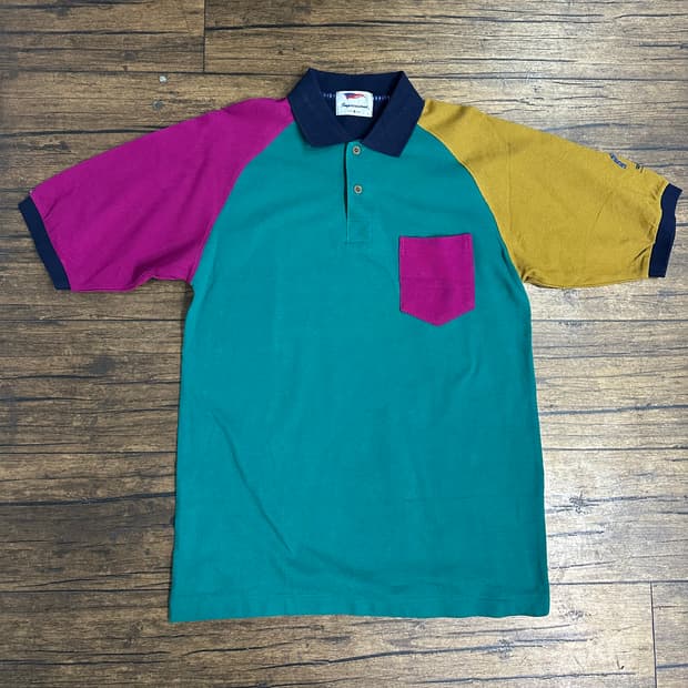 Impressions 임프레션즈 빈티지 컬러블록 카라티L-XL