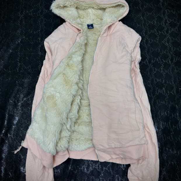 Gap 00s 딸기우유 퍼 후드집업