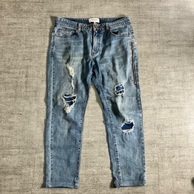 Thom Browne 톰브라운 레이싱라이더 워시드팬츠 청바지