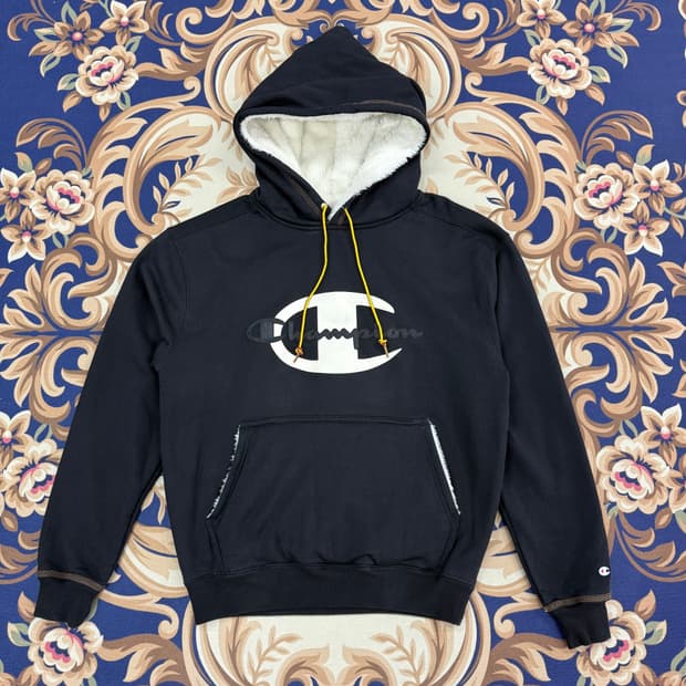 (M)챔피언 x 팀버랜드 쉐르파 후드티셔츠(블랙)