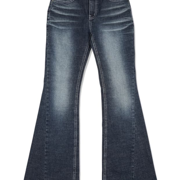 시너진 숏 캣 워싱 데님 팬츠 딥 블루 L