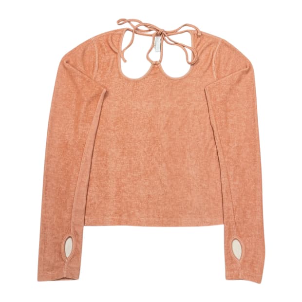 KIJUN 기준 W넥 저지 탑 슬리브 오렌지 L