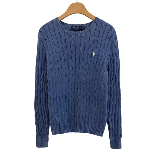 폴로 꽈배기 케이블 니트 스카이블루 (여성M)