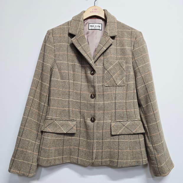 폴앤조 헤링본 체크 자켓