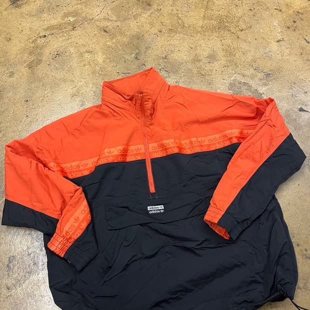 [정품/L] 아디다스 아노락 바람막이 오렌지블랙 b18