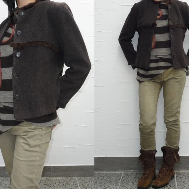 fur point wool jacket