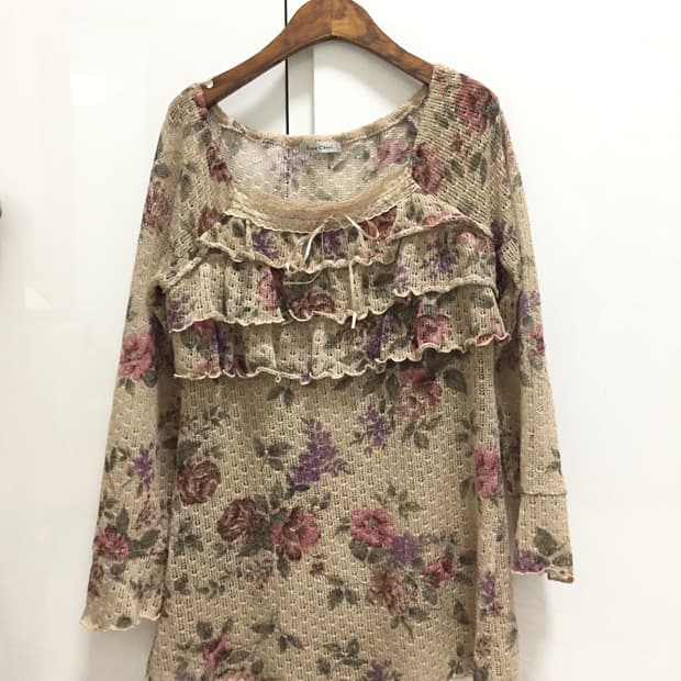 로사체리 로즈 시스루 탑 뮤트 빈티지