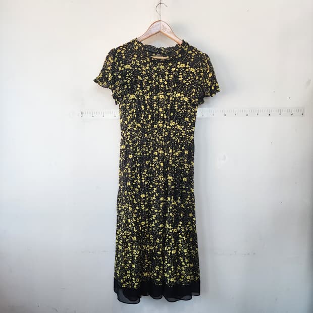 수입 쟈딕디자인 블랙 실크 꽃무늬 롱 원피스