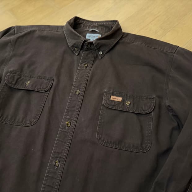 [칼하트] S09 캔버스 워크셔츠 다크 브라운 2XL (오버핏/자켓대용)