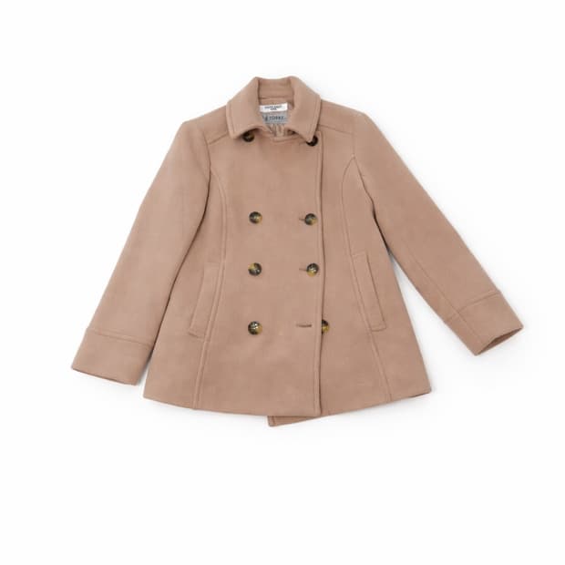 Natural beauty basic 빈티지 더블 버튼 숏코트 베이지