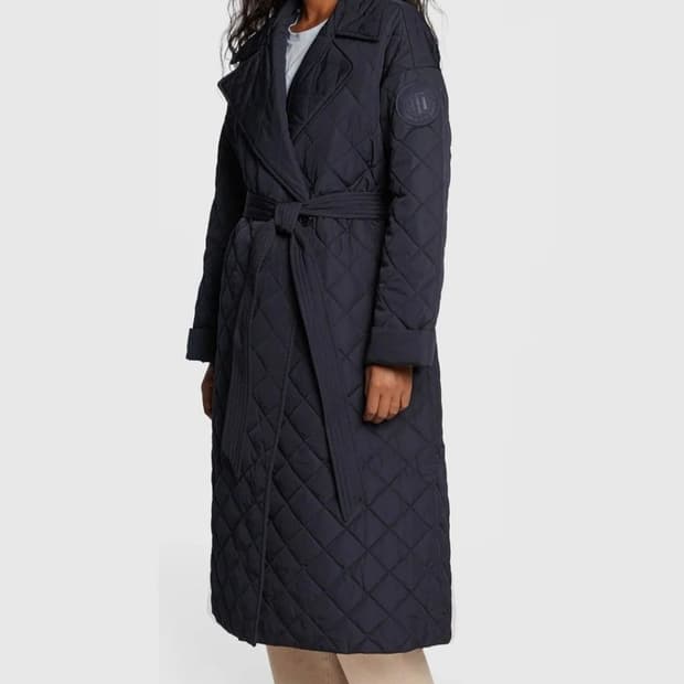 타미힐피거 퀼팅트렌치코트