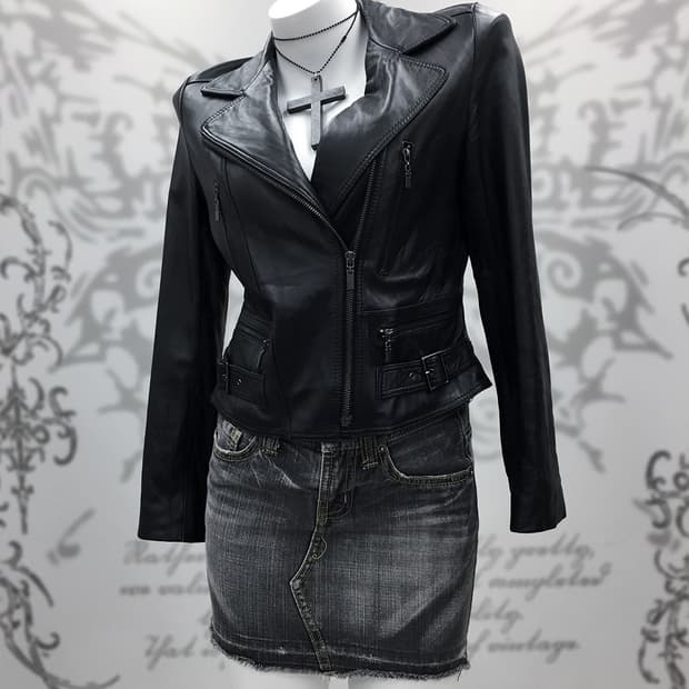 Diagonal Edge Rock Leather Rider Jacket
