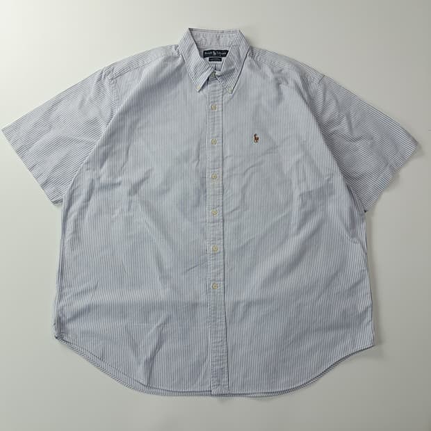CJ225 XL 폴로 90s 클래식블루 스트라이프 반팔 셔츠 남방