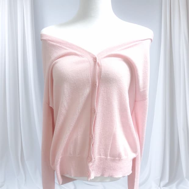 빈티지 딸기우유색 가디건