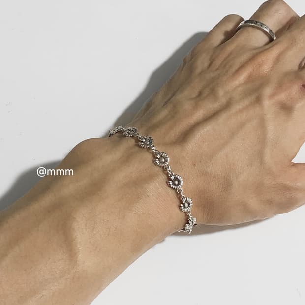 (Unisex) 크롬 데이지 체인 팔찌