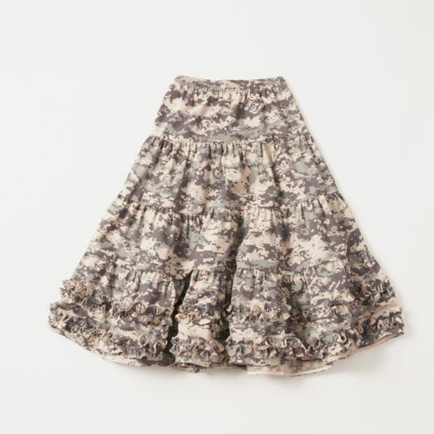 플리즈프로젝트 MIDDLE FRILL SKIRT, DIGITAL CAMO