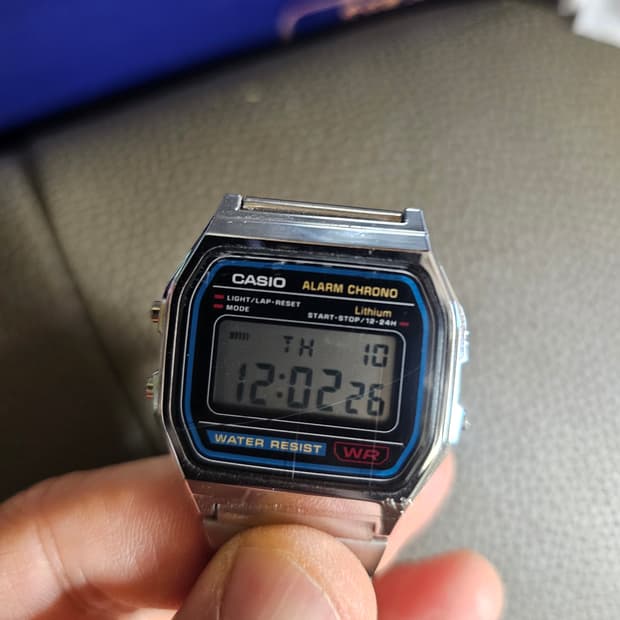 카시오 a158w 메탈 시계