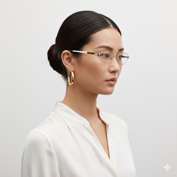 구찌 오벌 메탈 금테 뿔테 콤비테 안경